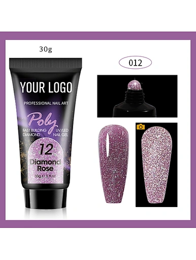 DIAMOND STYLE GLITTER COLOR POLY EXTENSION GEL